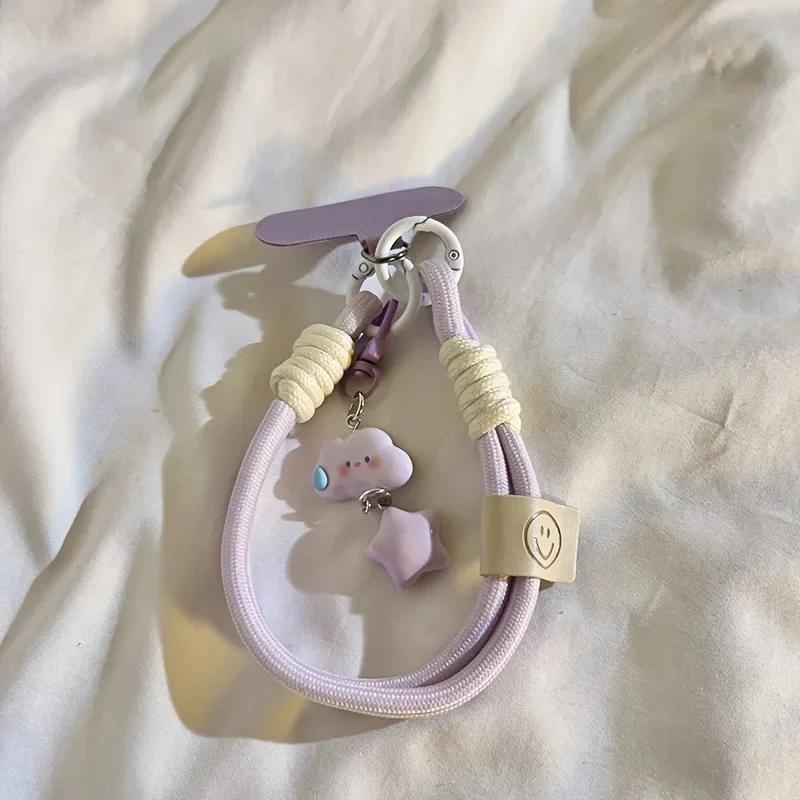 New Colourful Mobile Phone Strap Short Wrist Strap Clouds Star Charm Keychain Camera Chain Lanyard Universal Phone Case Lanyard