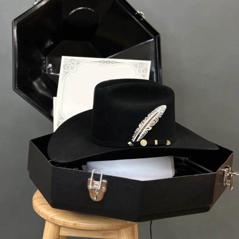 Feathered Wool Hat for Music Festival Adult Winter Autumn Hat Formal Event Fedoras Stage Show Hat Women Men Headpiece
