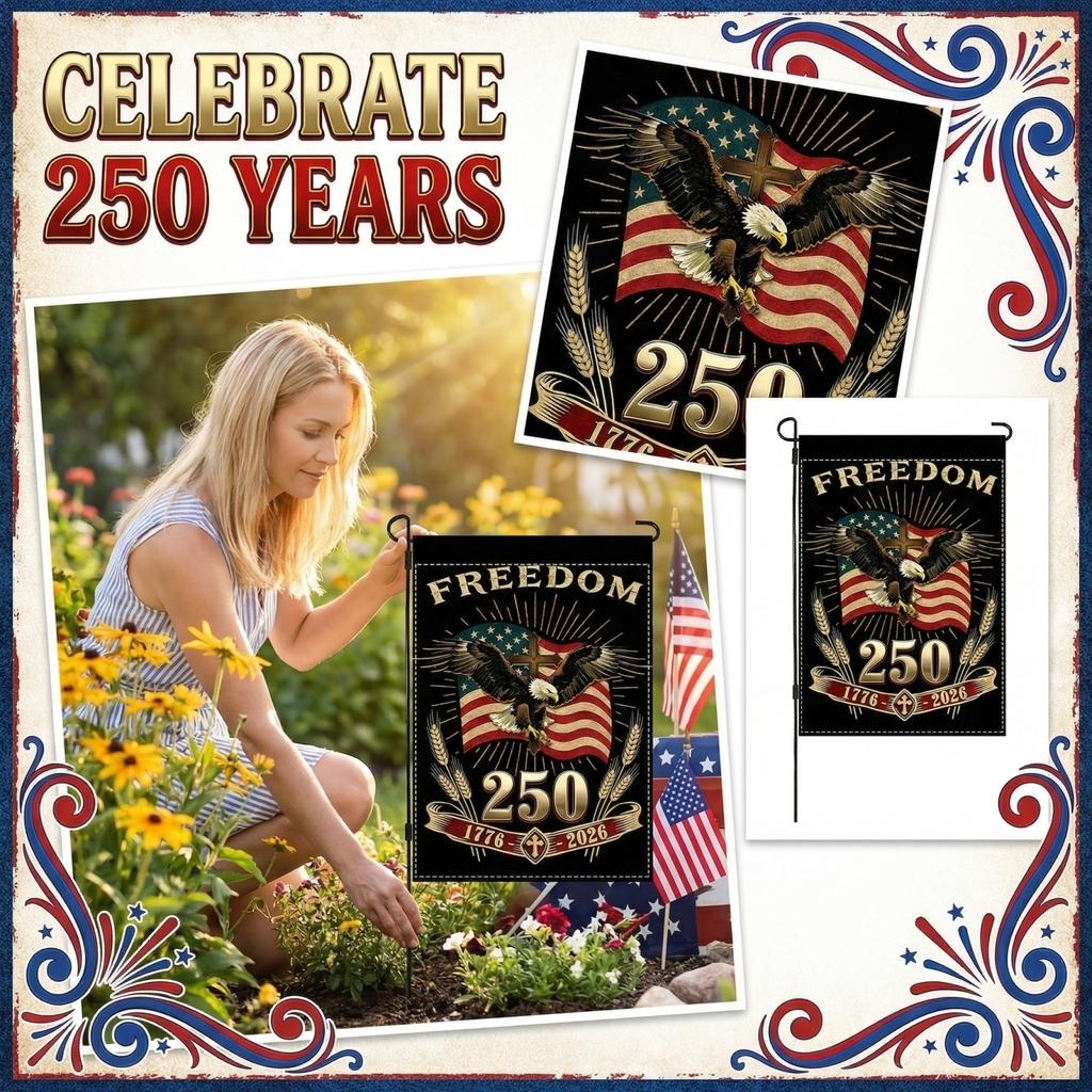 The People 1776-2026 Flag Memorial Day Patriotic 250th Birthday 250 Years United States Indoor Garden Decoration (250 YEARS)