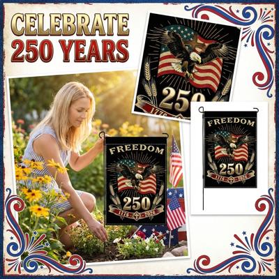The People 1776-2026 Flag Memorial Day Patriotic 250th Birthday 250 Years United States Indoor Garden Decoration (250 YEARS)
