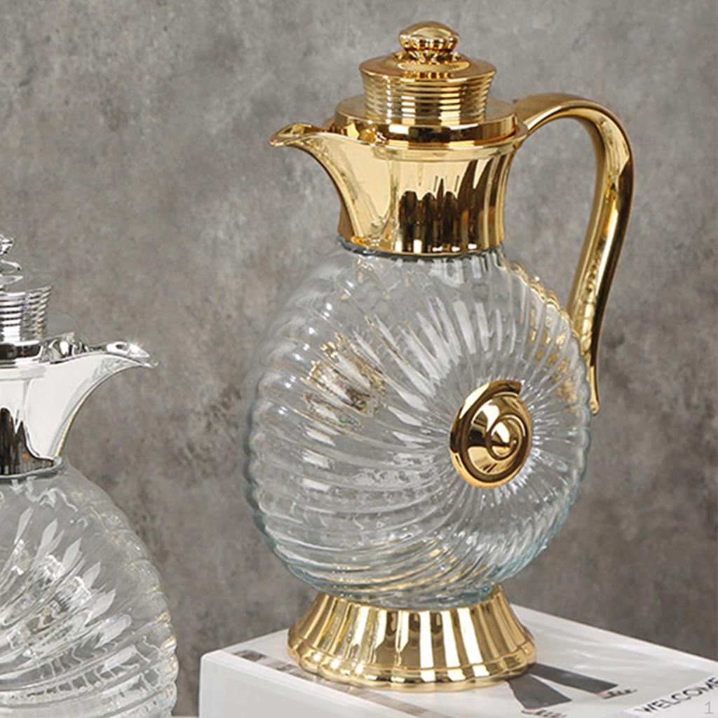 Glass Pitcher Iced Tea Cold Water Dispenser with Spout Jug Arabic Carafe for