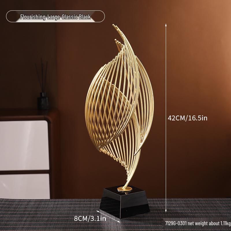 Golden Light Luxury Resin Handicrafts Collection: Ornaments for Office, Living Room, Wine & TV Cabinets