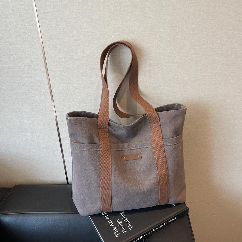 Large Capacity Canvas Travel Bag Commuter Shoulder Bag Shopping Bag Women's Handbag