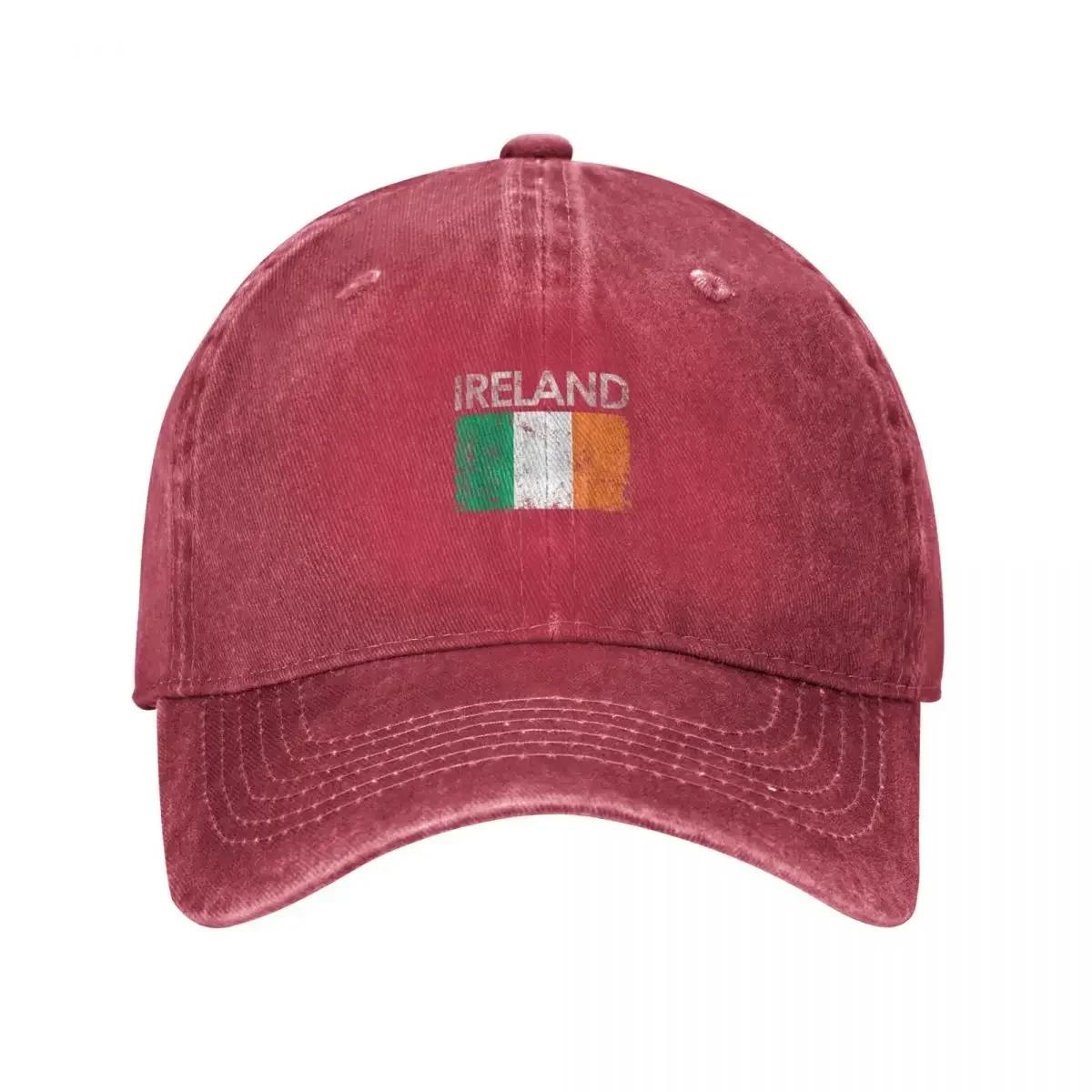 Ireland Irish Flag Vintage Baseball Cap Distressed Denim Adjustable Sun Protection Casual Hat Adult One Size