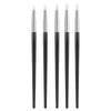 5-Piece Silicone Nail Art Brushes with Black Handles - For Carving, Embossing, Gradient, Blending, and Mirror Powder Application.
