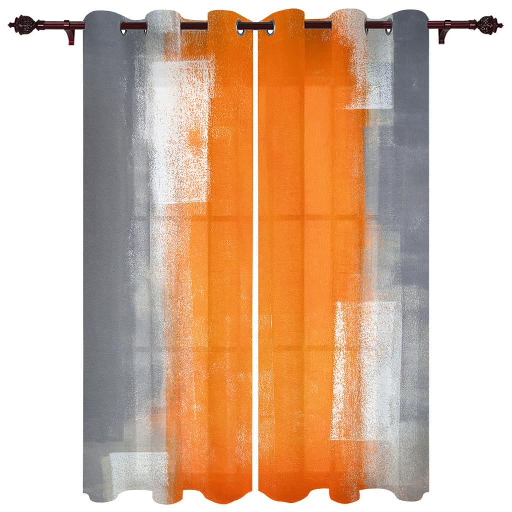 Olieverf Abstract Geometrisch Geel Gordijnen Woondecoratie Woonkamer Gordijnen Badkamer Slaapkamer Raamgordijnen