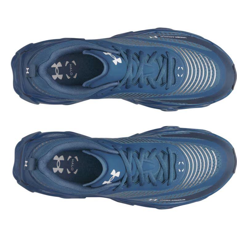 Under Armour Halo Racer Lace-Up Comfortable Shock Absorbing Breathable Supportive Rebound Low-Top Running Shoes Men Sneaker Deep-Sea-Blue 6007639-498