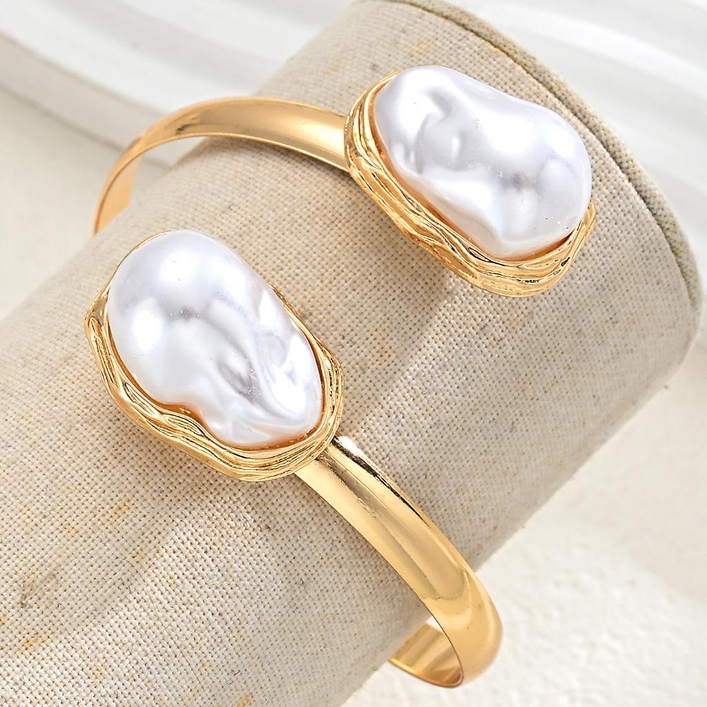 IF ME Fashionable Irregular Baroque Bangle for Women Vintage Metalic Open Cuff Bracelet Girls Party Wedding Jewelry Accessories