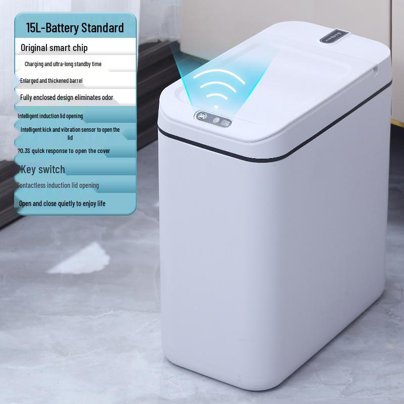 Smart Large-Capacity Induction Trash Can for Kitchen & Bathroom