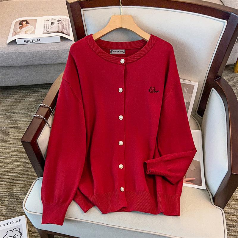 Damen Grobstrick Cardigan Pullover Übergröße, Brustumfang 150/160 cm, 200-350 Jin Kapazität