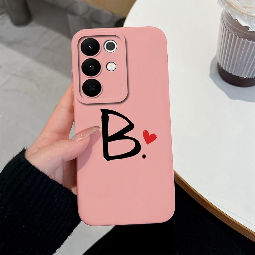 Simple Letter Pattern Phone Case For Oppo Realme C85 Pro C75 C75x C73 C71 C67 C65 C63 C61 C55 C53 C51 C35 Casing Square Matte Silicone Anti Slip Shell
