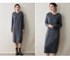 Autumn/Winter Hooded Wool Knit Sweater Dress - Solid, Loose, Soft, Warm, Mid-Length Cashmere.