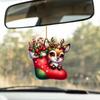 Themed Christmas Reindeer Socks Pattern Acrylic Pendant For Holiday Decoration