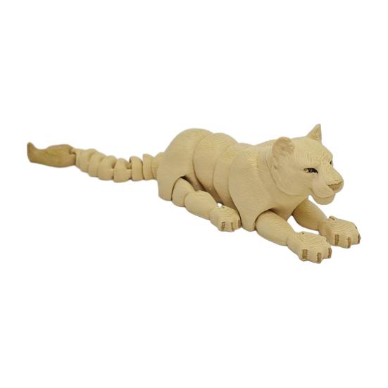 Yousheng 1/2Pcs 3D Printed Lion Figurine Movable Joints Male Female Lion Figure Articulated Animal Model Fidget Toy Home Office Bookshelf Decoration