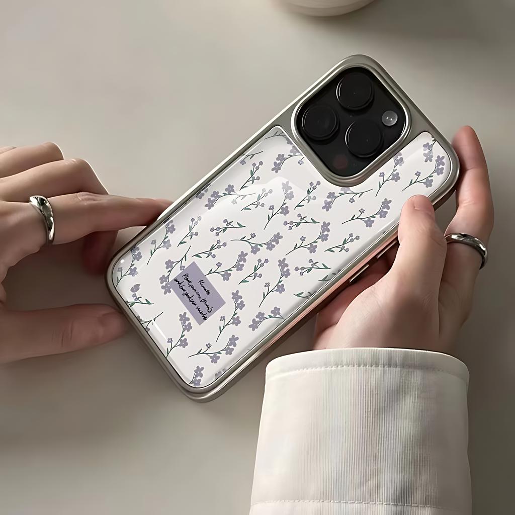 Exquisite purple floral prints Phone Case for iPhone 17 16e 16 15 14 13 12 11 Air Pro Max X XR XSMAX 8 7 Plus Luxury Clear Cover