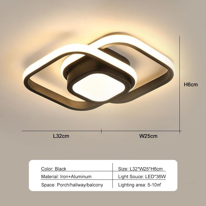 Nordic Lampy sufitowe LED do wnętrz na korytarz, balkon, alejkę, czarno-białe Lampy sufitowe LED lampada Oświetlenie wewnętrzne AC85-265V