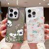 Soft Fashion Fresh Flower Print Case For iPhone 16 Pro Max 15 Plus 14 Pro 13 12 11 TPU Transparent Slim Shockproof Silicone Clear Phone Cover