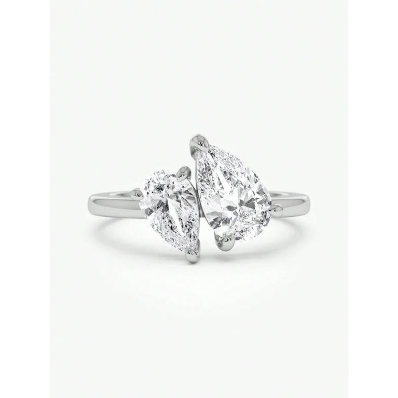 925 Sterling Silver Sparkling Water Drop Interweaving Dazzling Clear Pear CZ Finger Rings For Women Gift Wedding  Fine Jewelry