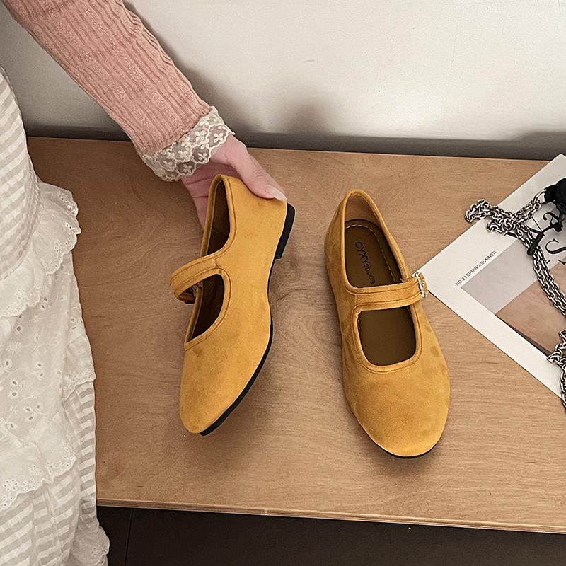 Designer Spring Flats Women's Mary Jane Shoes Comfort Shallow Buckle Shoes Party Wedding Candy Color Female Shoes