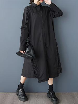 Edible Tree Fungus Patchwork Asymmetrical Dress GYX1513