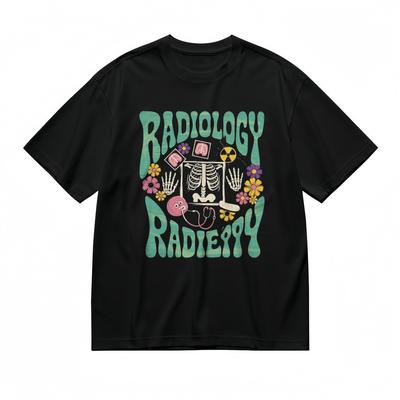 Herren Ganzjahres Trend Klassisches T-Shirt Wissenschaftlicher Knochenscan Buntes Design T-Shirt