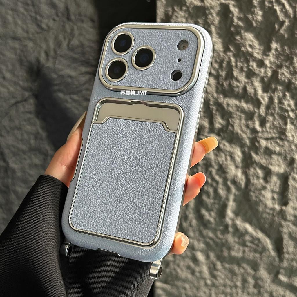 Fashion Versatile Card Slot Wallet PU Leather Bracket Case For iPhone 17 ProMax 13 15 16 Plus 14  Business Po Clip Cover