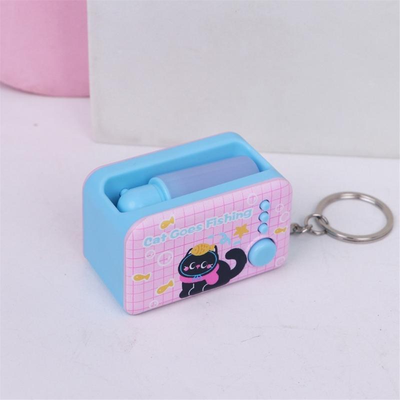 Interactive LED Keyring For Evening Key Finding And Finger Exercise Shatterproof Plastic Construction Keychain