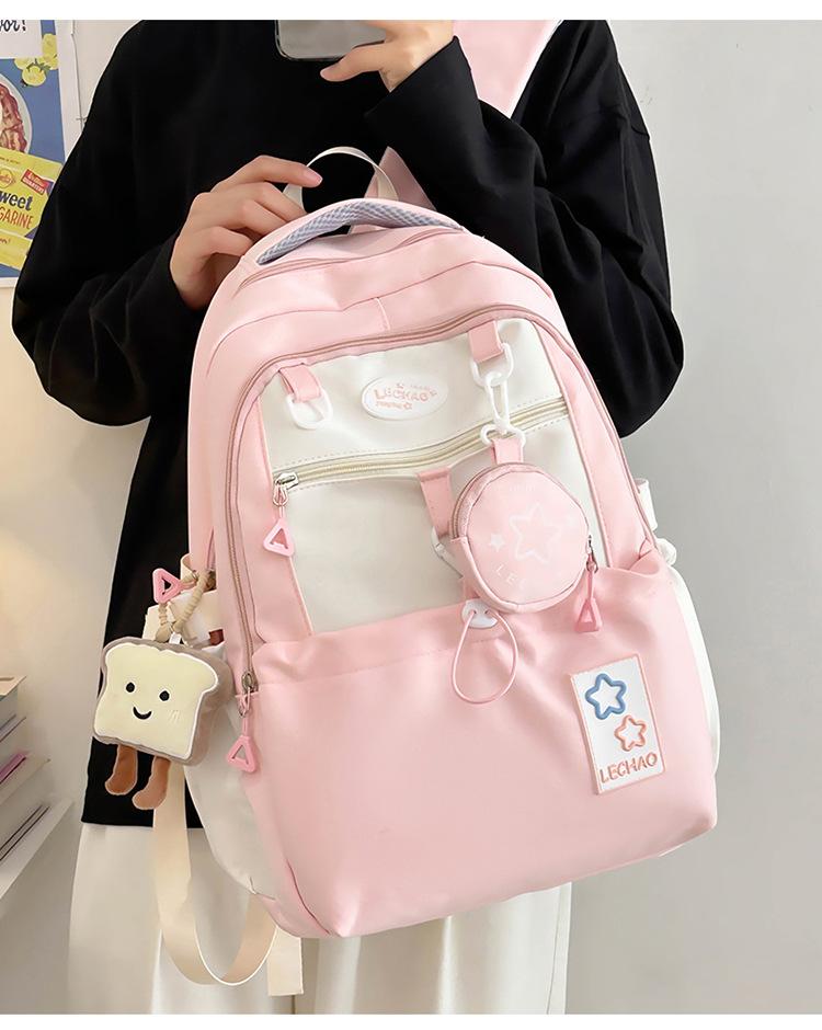 Schoolbag New College Style Cute School Bag Junior High School Student High School Student Lightweight Backpack Girl Large Capacity Backpack