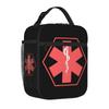 Emt Lebensstern Medizinisches Symbol Isolierte Lunchtasche für Reisen Sanitäter Tragbare Thermokühlertasche für Männer Frauen Lebensmitteltasche