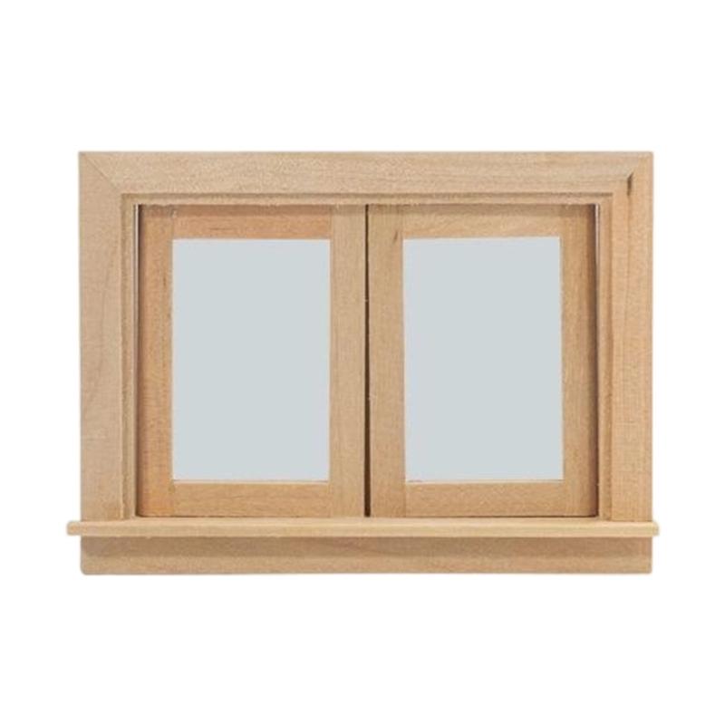 Natural Wood Hands-on Dollhouses Accessories Unpainted Door Window For Crafting And Model Making