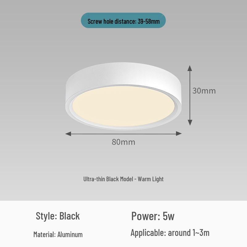 Round Surface-Mounted LED Ceiling Light for Living Room, Bedroom, Entrance, Corridor, Aisle, Home Spotlight
