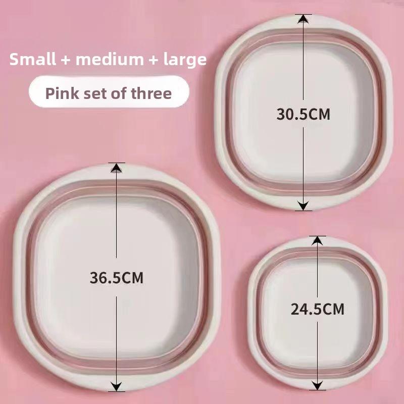 

Великий Складний Портативний Таз для Подорожей, Використання на Відкритому Повітрі, Купання Дитини, Ідеальний для Дорослих та Студентів S рожевий