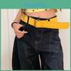 Ceinture Large en Cuir PU avec Boucle Dorée pour Robe et Jeans pour Femmes