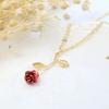 Rose Flower Necklace Custom Charm Necklace Ultimate Rose Flower Beauty and Beast Boho Jewelry Women's Valentine's Day Gift
