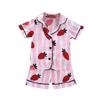 Kids Pajamas Girls Boys Sleepwear Nightwear Baby Infant Clothes Strawberry Stripe Print Pajama Sets Cotton Children's Pyjamas