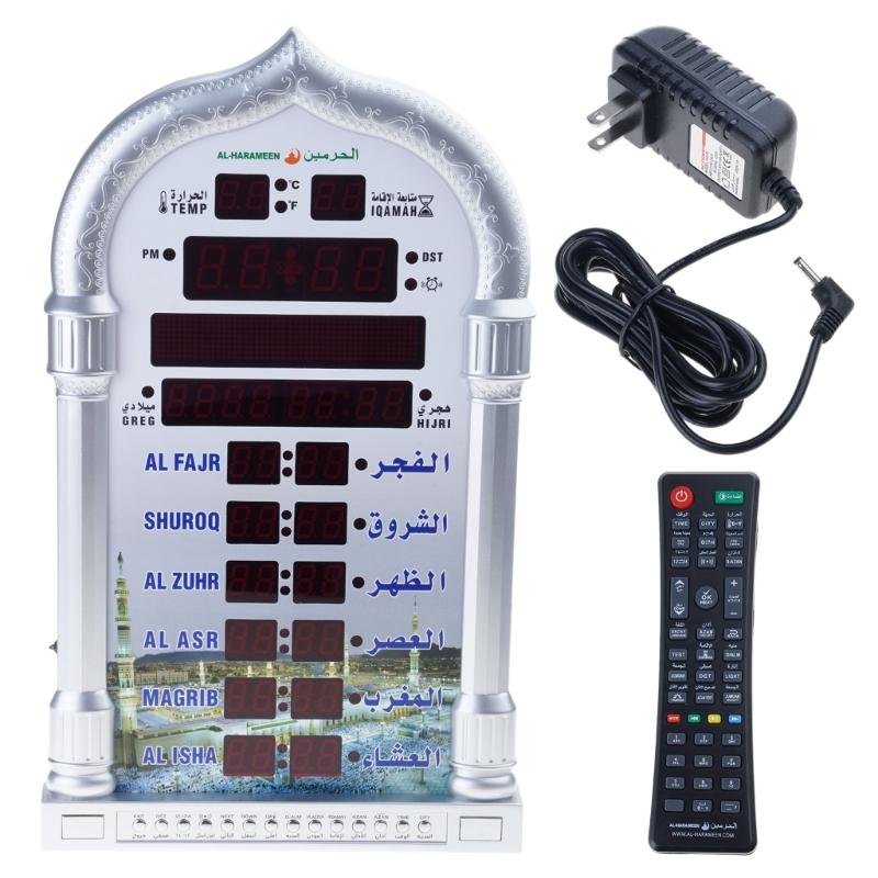Digitale Gläubigen Gebetsuhr mit Vollbild-LED-Licht & Schlummerfunktion Dekorative Azan-Uhr für Zuhause oder Moschee