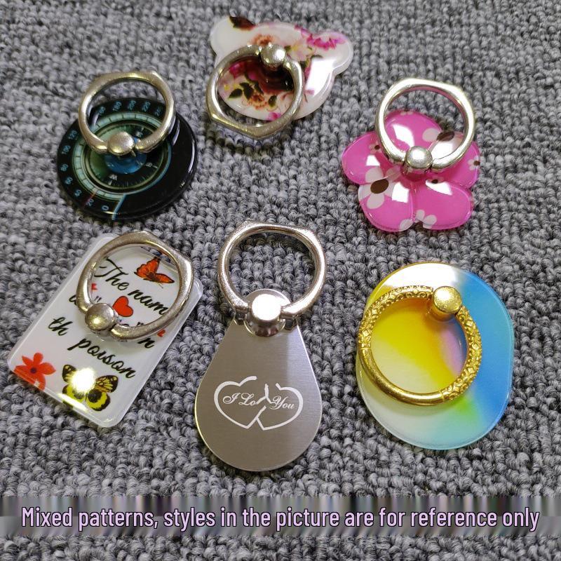 Trendy Rotating Acrylic Phone Ring Holder Stand - Colorful, Lazy Design for Men & Women