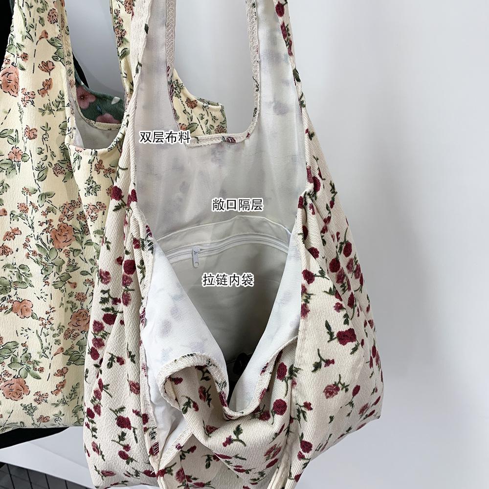 A Sea of Flowers Large-capacity Single-shoulder Bag Artistic and Retro Bag