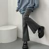 FiveFive Women Vintage Black Denim Flare Pants Streetwear High Waist Slim Mom Trouser Harajuku Y2K Pants