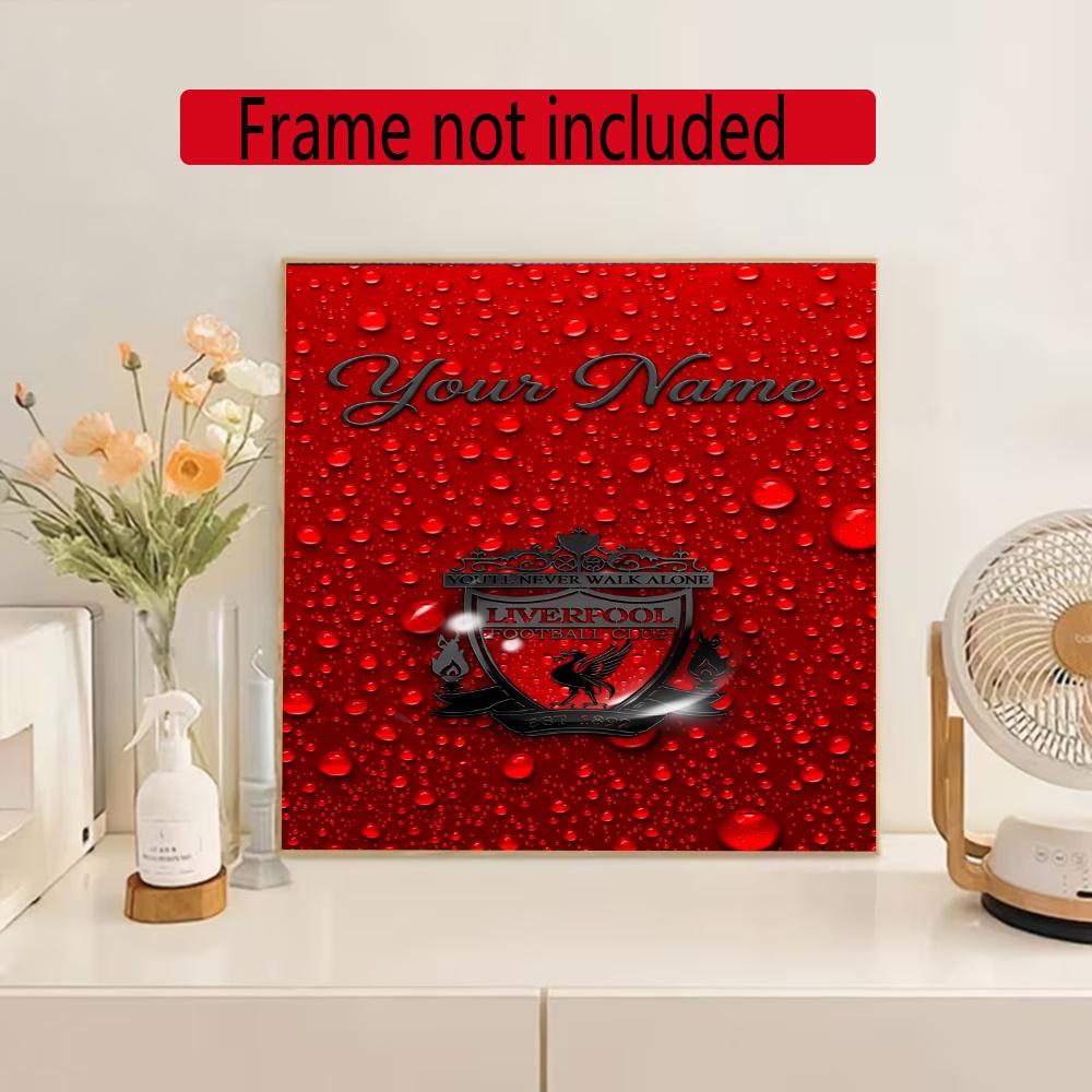 Liverpool Fc Customize Your Name Diamond Painting Round Diamond Diy Frameless Holiday Artwork Suitable For Home Office Wall Decoration