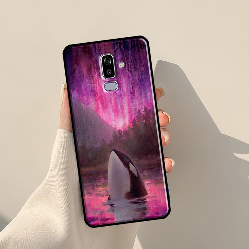Whale Fish Wave Sea Case For Samsung Galaxy J3 J5 J7 2017 A3 A5 J1 2016 J4 J6 Plus A6 A7 A8 A9 J8 2018 Coque