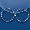 1 Pair 925 Sterling Silver 50mm Twisted Round Earrings Women Jewelry Gift Party Accessories Jewelry Fashion
