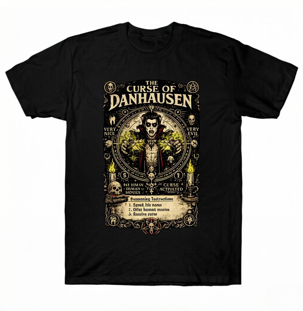 The New Denhausen Curse Print Tshirt for Unisex Is A Comfortable Cotton Oneck Shortsleeved st Century Hot Fashion Top