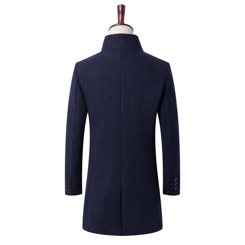 Korean Version of Fashion Men's Woolen Coat Casual Wool Men's Trench Coat Non-ironing Woolen Coat Jacket