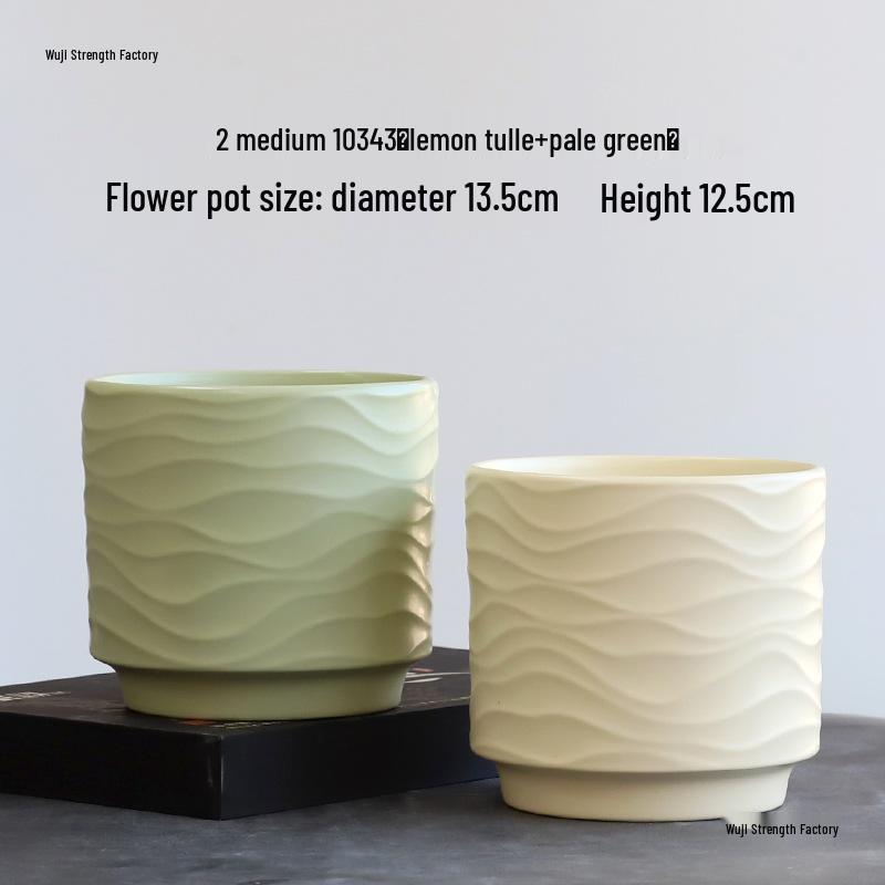 Nordic Minimalist Ceramic Flower Pot with Tray for Phalaenopsis, Orchid, and Succulent Plants