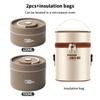 Bento-Lunchbox-Set, tragbarer, warmhaltender Lunchbehälter mit isolierter Tasche, 304 Edelstahl, Thermobehälter für Lebensmittel