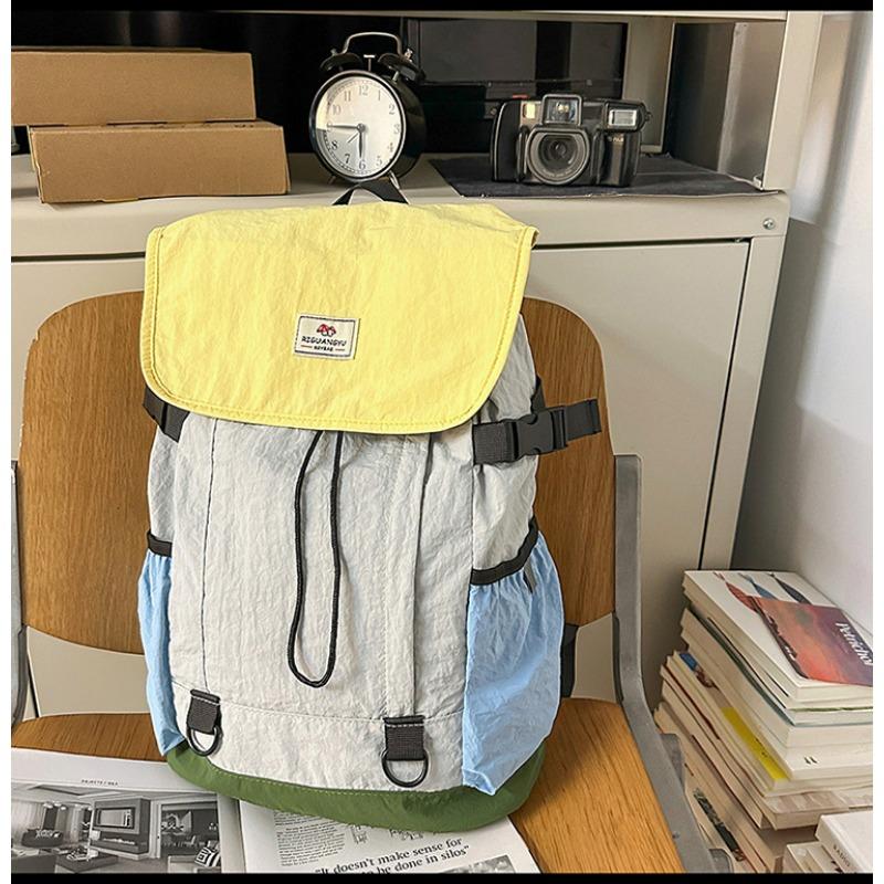 The New Schoolbag Is High-value, Fresh and Sweet, Contrasting Colors, Backpack, Light and Multi-pocket Travel Mountaineering Backpack.