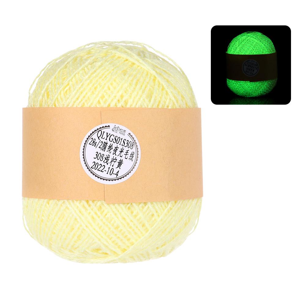 Coarse Count Luminous Yarn Glow in the Dark Hand Knitted Knitting Wool Yarn Polyester Fluorescent DIY Sewing Accessories