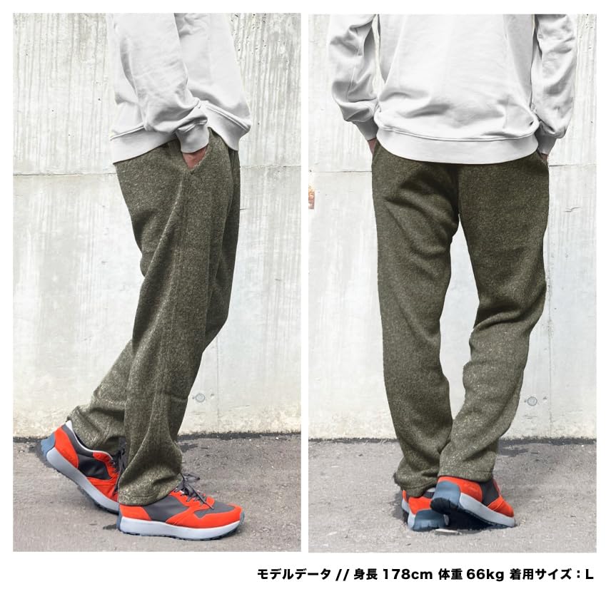 Gramicci Renewal Bonded Knit Fleece Narrow Rib Climbing Pants GUP5-FJP005 (JP, Alphabet, 2XL, HGREY: Heather Gray)