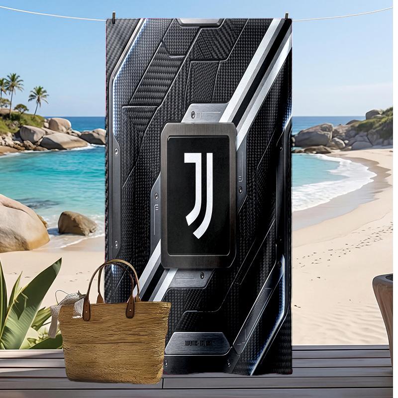 Juventus FC Printed Beach Towel Quick Dry Soft TowelPortable Large Rectangular Beach Blanket for Travel Swimming Pool